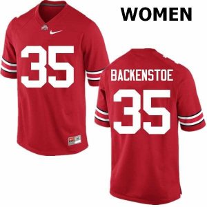 NCAA Ohio State Buckeyes Women's #35 Alex Backenstoe Red Nike Football College Jersey DST2745XQ